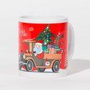 Caneca de Natal FELIZ NATAL Pai Natal na Carrinha
