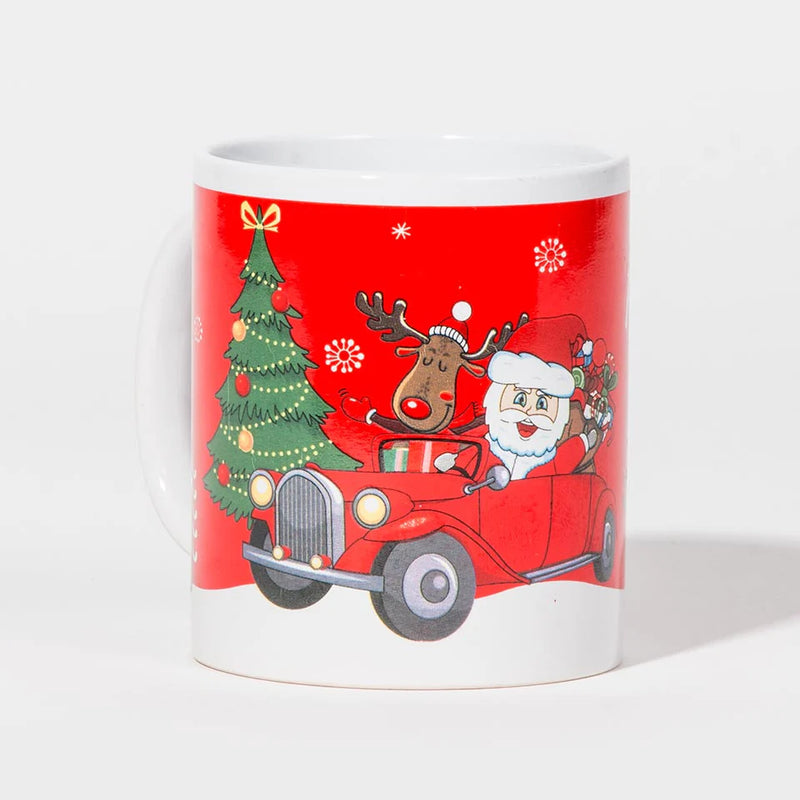 Caneca de Natal FELIZ NATAL Pai Natal e Rena