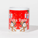 Caneca de Natal FELIZ NATAL Bonecos de Neve
