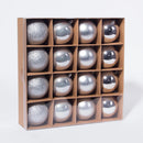 Conjunto de 16 Bolas de Natal Prateadas D6cm