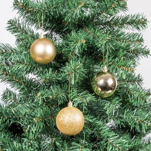 Conjunto de 30 Bolas de Natal Douradas D6cm