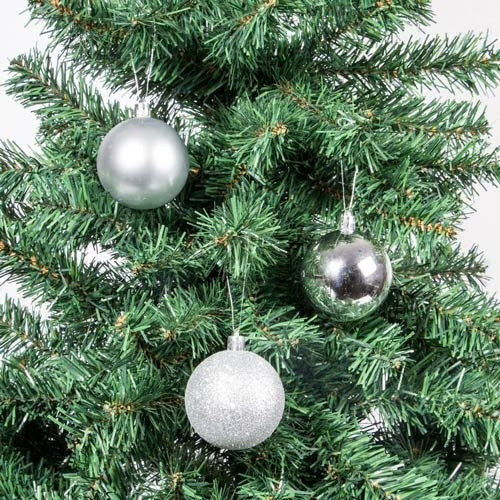 Conjunto de 16 Bolas de Natal Prateadas D6cm