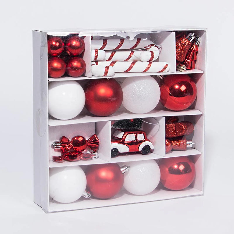 Conjunto de Bolas e Enfeites de Natal com 30 Peças