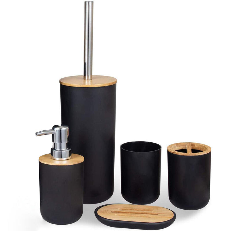 Kit de Banheiro 5 em 1 Moderno em Bambu
