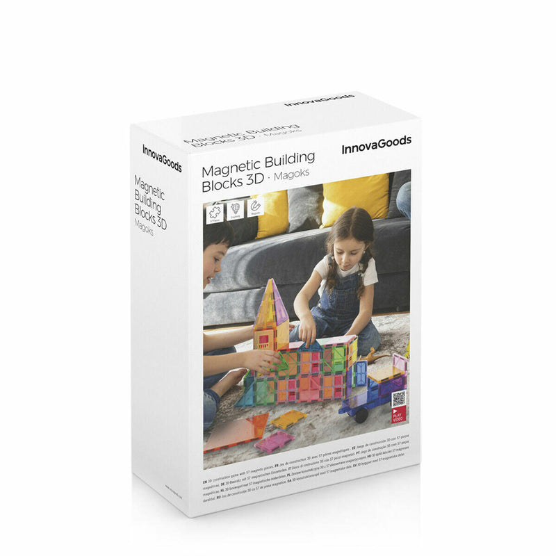 Blocos de Construção Magnéticos 3D Magoks InnovaGoods – 57 Peças