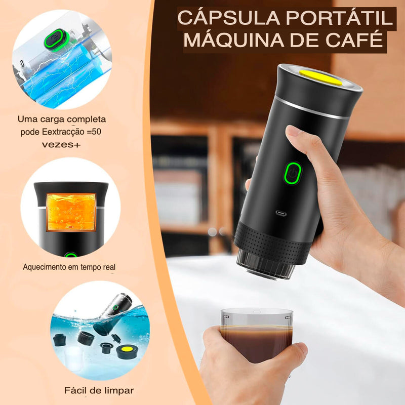 Cafeteira Expresso Portátil 3 em 1 – Dolce Gusto e Café Moído | Carregamento USB